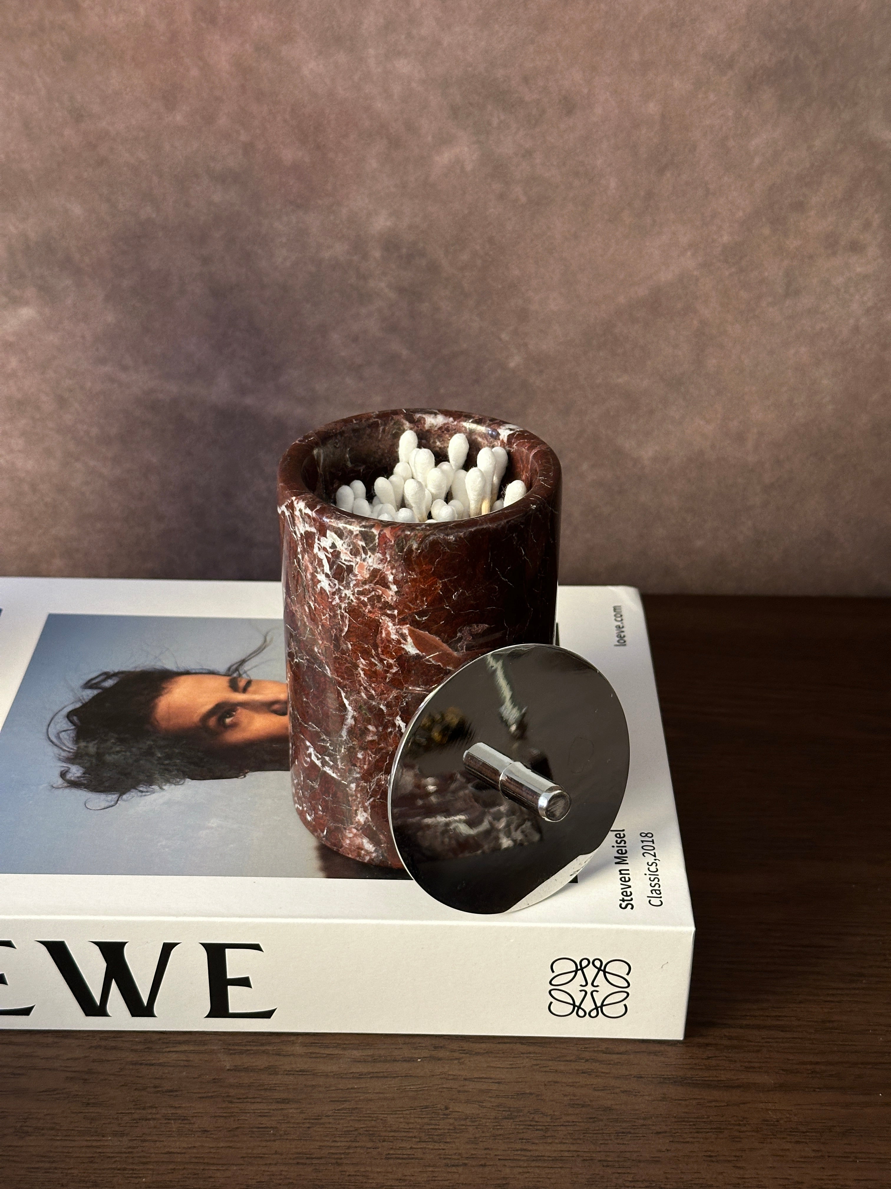 Rosso Lepanto Cotton Swab Storage Bottle