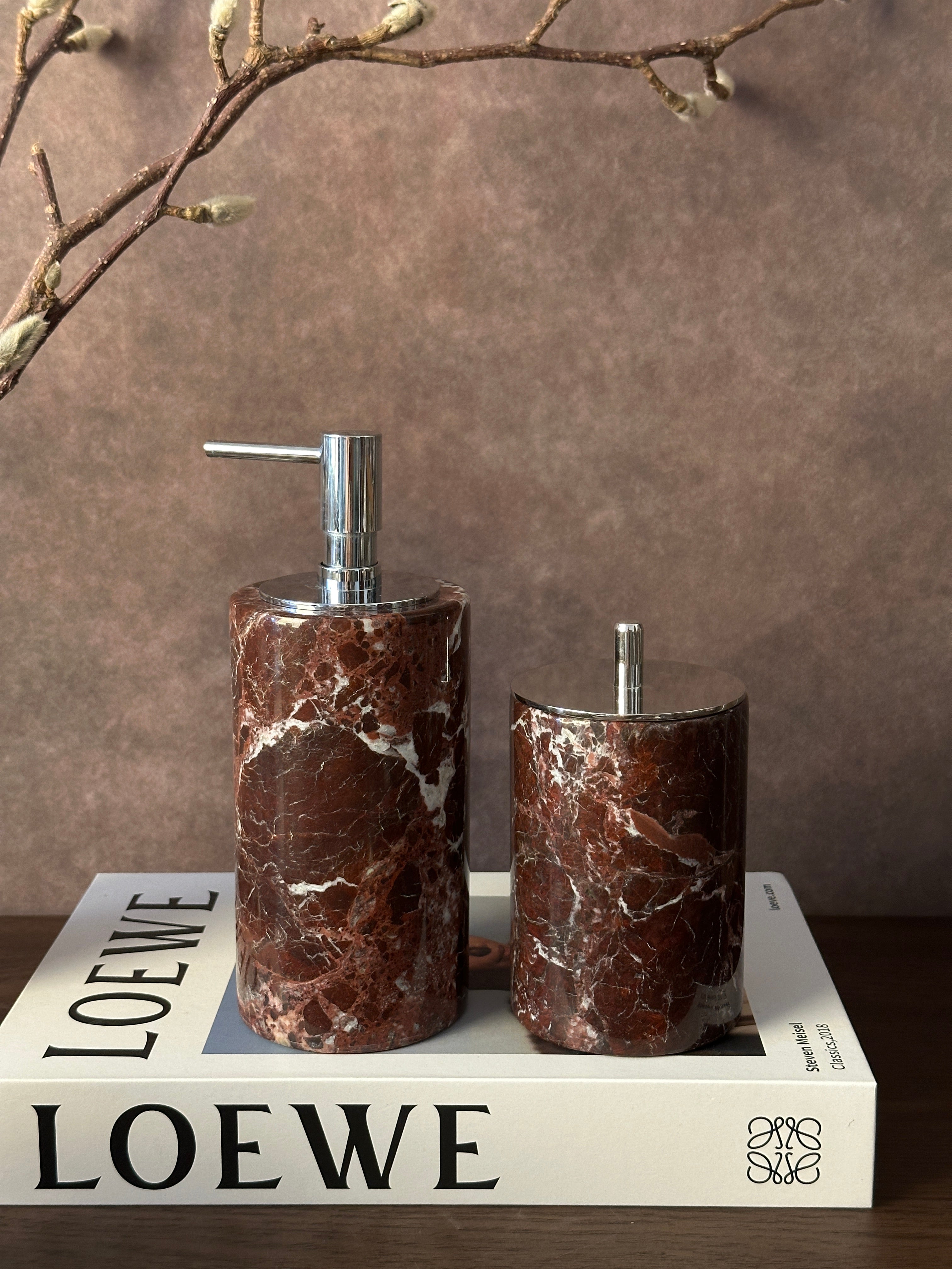 Rosso Lepanto Cotton Swab Storage Bottle