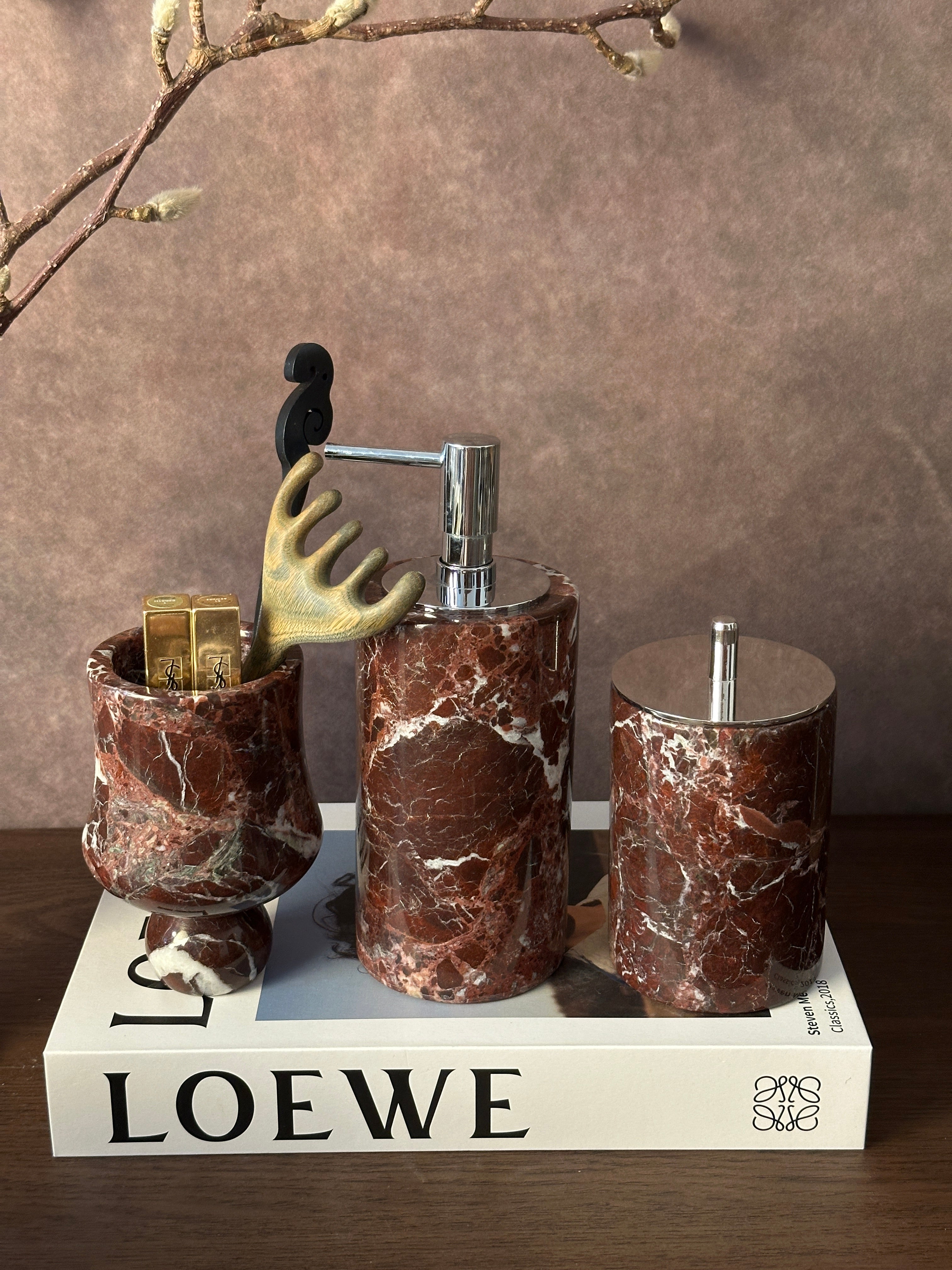 Rosso Lepanto Cotton Swab Storage Bottle